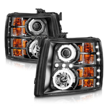 Load image into Gallery viewer, ANZO 2007-2013 Chevrolet Silverado 1500 Projector Headlights w/ Halo Black Headlights ANZO
