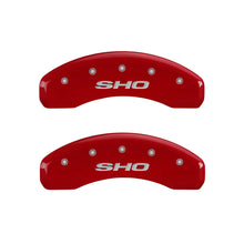 Load image into Gallery viewer, MGP 4 Caliper Covers Engraved Front &amp; Rear SHO Red finish silver ch Caliper Covers MGP
