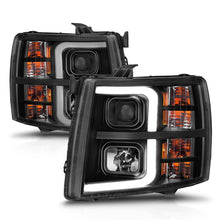 Load image into Gallery viewer, ANZO 2007-2013 Chevrolet Silverado 1500 Projector w/ Light Bar Black Housing w/ Sequential Headlights ANZO

