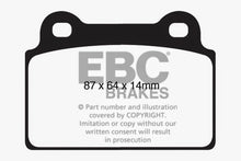Load image into Gallery viewer, EBC 08-16 Mitsubishi Lancer Evo 10 2.0 Turbo (1 piece rotor) Yellowstuff Rear Brake Pads Brake Pads - Performance EBC   
