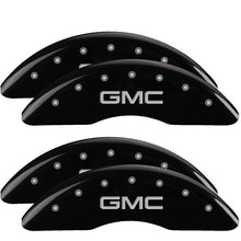 Load image into Gallery viewer, MGP 4 Caliper Covers Engraved Front &amp; Rear Style 1/Chrysler Wing Black finish silver ch Caliper Covers MGP
