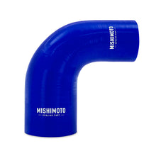 Load image into Gallery viewer, Mishimoto Silicone Reducer Coupler 90 Degree 2.5in to 4in - Blue Silicone Couplers &amp; Hoses Mishimoto
