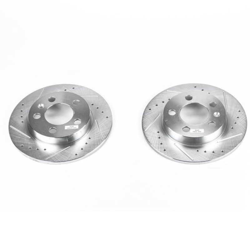 Power Stop 00-06 Audi TT Quattro Rear Evolution Drilled & Slotted Rotors - Pair Brake Rotors - Slot & Drilled PowerStop