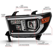 Load image into Gallery viewer, ANZO 2007-2014 Toyota Tundra Projector Light Bar H.L Black Amber(Led High Beam) (Halogen Version) Headlights ANZO
