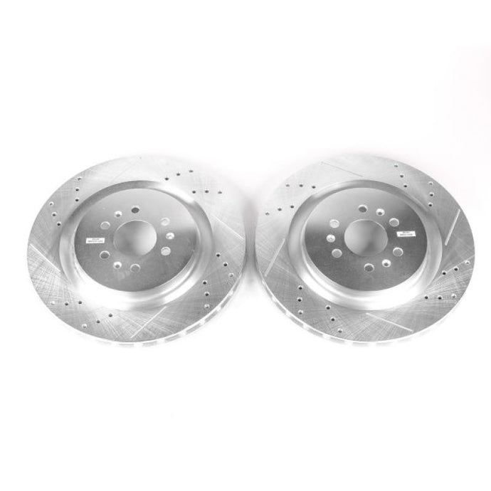 Power Stop 04-07 Cadillac CTS Rear Evolution Drilled & Slotted Rotors - Pair Brake Rotors - Slot & Drilled PowerStop