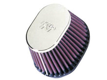 Load image into Gallery viewer, K&amp;N Uni Chrome Oval Tapered Filter 2.125in FlgID x 4inB OL x 3inB OW x 3inT OL x 2inT OW x 2.75in H Misc Powersports K&amp;N Engineering   
