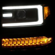 Load image into Gallery viewer, ANZO 16+ Chevy Silverado 1500 Projector Headlights Plank Style Black w/Amber/Sequential Turn Signal Headlights ANZO

