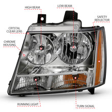 Load image into Gallery viewer, ANZO 2007-2014 Chevy TahOE Crystal Headlight Chrome Amber(OE) Headlights ANZO
