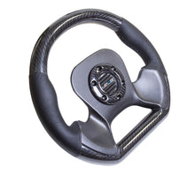 Load image into Gallery viewer, NRG Carbon Fiber Steering Wheel (320mm) CF Center Plate &amp; Two-Tone Carbon w/Leather Trim Handles Steering Wheels NRG
