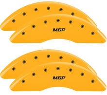 Load image into Gallery viewer, MGP 4 Caliper Covers Engraved Front &amp; Rear 2019+ Ram 2500/3500 Yellow Finish Black MGP Logo Caliper Covers MGP
