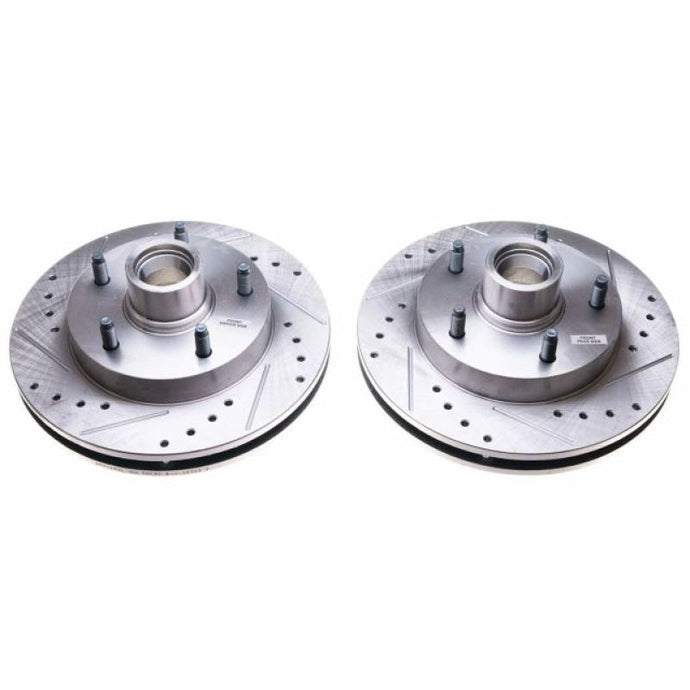 Power Stop 94-99 Dodge Ram 1500 Front Evolution Drilled & Slotted Rotors - Pair Brake Rotors - Slot & Drilled PowerStop