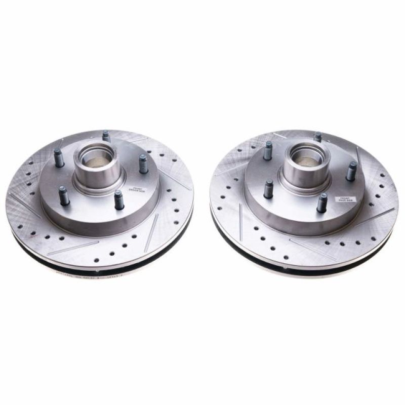 Power Stop 94-99 Dodge Ram 1500 Front Evolution Drilled & Slotted Rotors - Pair Brake Rotors - Slot & Drilled PowerStop