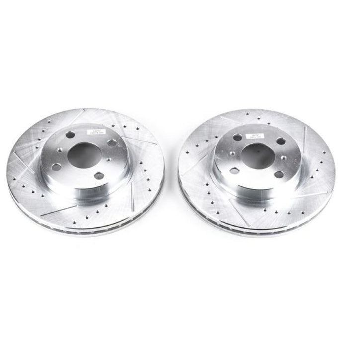 Power Stop 98-02 Chevrolet Prizm Front Evolution Drilled & Slotted Rotors - Pair Brake Rotors - Slot & Drilled PowerStop   