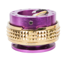 Load image into Gallery viewer, NRG Quick Release Kit - Pyramid Edition - Purple Body / Chrome Gold Pyramid Ring Quick Release Adapters NRG
