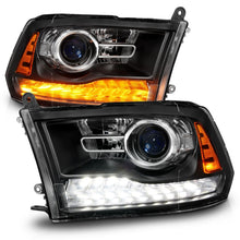 Load image into Gallery viewer, ANZO 09-18 Dodge Ram 1500/2500/3500 LED Plank Style Headlights Switchback + Sequential - Matte Black Headlights ANZO
