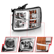 Load image into Gallery viewer, ANZO 2007-2013 Chevy Silverado 1500 Projector Plank Style Chrome Amber Headlights ANZO
