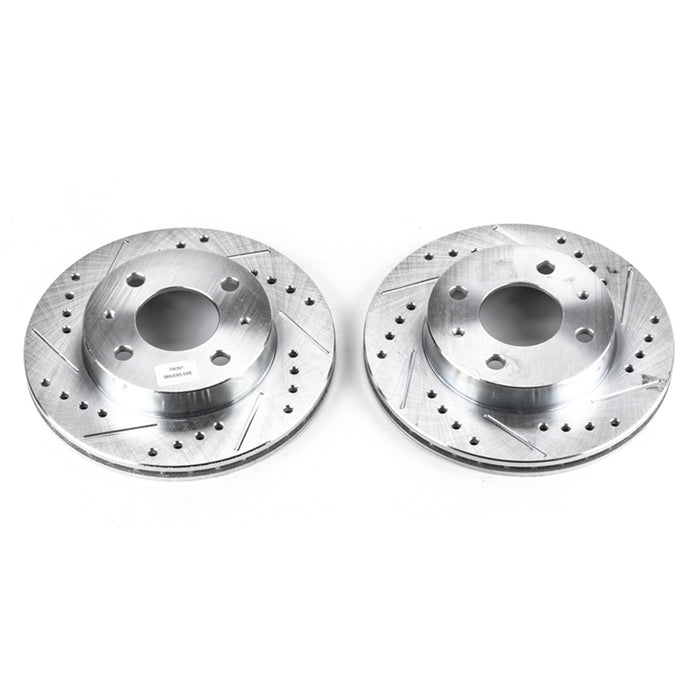 Power Stop 95-98 Nissan 200SX Front Evolution Drilled & Slotted Rotors - Pair Brake Rotors - Slot & Drilled PowerStop   