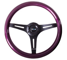 Load image into Gallery viewer, NRG Classic Wood Grain Steering Wheel (350mm) Purple Pearl/Flake Paint w/Black 3-Spoke Center Steering Wheels NRG
