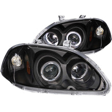 Load image into Gallery viewer, ANZO 1996-1998 Honda Civic Projector Headlights w/ Halo Black Headlights ANZO
