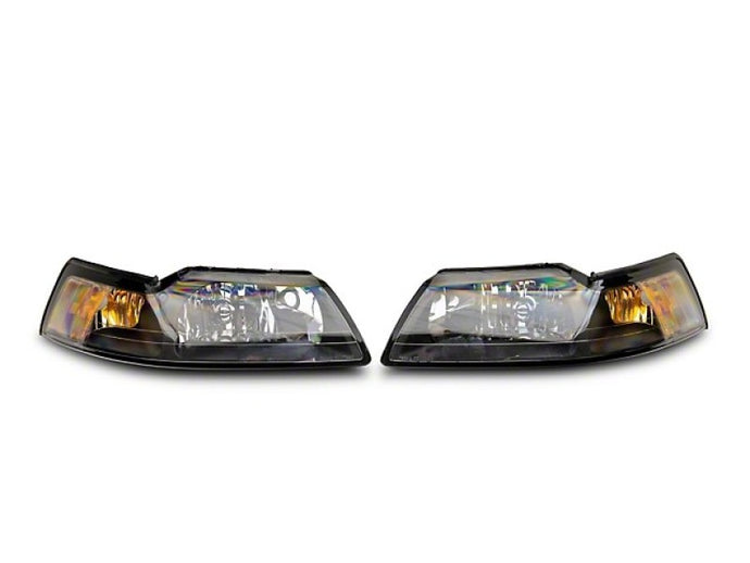 Raxiom 99-04 Mustang Axial Series OEM Style Replacement Headlights- Black Housing (Clear Lens) Headlights Raxiom