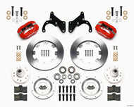 Wilwood Forged Dynalite Front Kit 12.19in Red 65-68 Chevy Impala -Drum Spindle Big Brake Kits Wilwood
