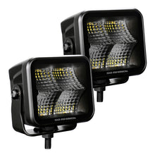 Load image into Gallery viewer, Go Rhino Xplor Blackout Series Cube LED Flood Light Kit (Surface/Threaded Stud Mnt) 3x3 - Blk (Pair) Light Bars &amp; Cubes Go Rhino   
