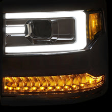 Load image into Gallery viewer, ANZO 16-17 Chevy Silverado 1500 Projector Headlights Plank Style Design Chrome w/ Amber Headlights ANZO
