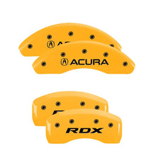 Load image into Gallery viewer, MGP 4 Caliper Covers Engraved Front Acura Rear TLX Yellow Finish Black Char 2019 Acura RDX Caliper Covers MGP
