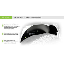 Load image into Gallery viewer, DV8 Offroad DVEINFEND-01RB DV8 Offroad 07-18 Jeep Wrangler JK Rear Aluminum Inner Fender - Black
