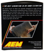 Load image into Gallery viewer, AEM Brute Force Dryflow Air Filter - Conical 6in Base OD / 5.125in Top OD / 5.25in Height Air Filters - Universal Fit AEM Induction
