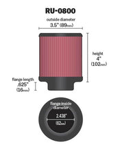 Load image into Gallery viewer, K&amp;N Universal Air Filter - 2-7/16in Flange x 3-1/2in OD x 4in Height Air Filters - Universal Fit K&amp;N Engineering   
