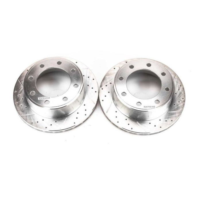 Power Stop 00-05 Ford Excursion Rear Evolution Drilled & Slotted Rotors - Pair Brake Rotors - Slot & Drilled PowerStop
