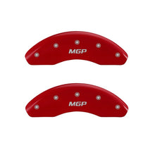 Load image into Gallery viewer, MGP Front set 2 Caliper Covers Engraved Front MGP Red finish silver ch Caliper Covers MGP
