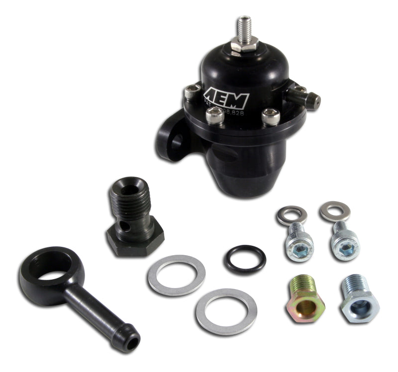 AEM 86-93 Acura / 95-98 TL / 88-91 Civic/CRX / 92-01 Prelude Black Adjustable Fuel Pressure Regulato Fuel Pressure Regulators AEM