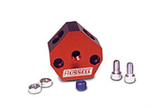 Load image into Gallery viewer, Russell Performance Billet Aluminum Y-Block w/ 3/8in inlet &amp; outlet Distribution Blocks Russell
