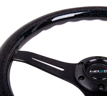 Load image into Gallery viewer, NRG Classic Wood Grain Steering Wheel (350mm) Black Sparkled Grip w/Black 3-Spoke Center Steering Wheels NRG
