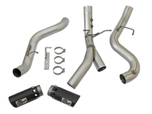 Load image into Gallery viewer, aFe LARGE BORE-HD 4in 409-SS DPF-Back Exhaust w/Dual Black Tips 2017 GM Duramax V8-6.6L (td) L5P DPF Back aFe
