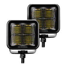 Load image into Gallery viewer, Go Rhino Xplor Blackout Series Cube LED Flood Light Kit (Surface/Threaded Stud Mnt) 3x3 - Blk (Pair) Light Bars &amp; Cubes Go Rhino   
