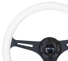 Load image into Gallery viewer, NRG Classic Wood Grain Steering Wheel (350mm) Glow-In-The-Dark Blue Grip w/Black 3-Spoke Center Steering Wheels NRG
