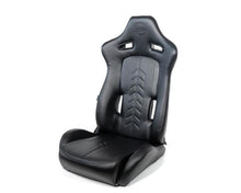 Load image into Gallery viewer, NRG Reclinable Sport Seats (Pair) The Arrow Black Vinyl w/ Pressed NRG logo w/ Black Stitch Reclineable Seats NRG
