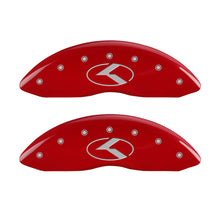 Load image into Gallery viewer, MGP 4 Caliper Covers Engraved Front &amp; Rear Circle K/Kia Red finish silver ch Caliper Covers MGP
