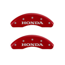 Load image into Gallery viewer, MGP Front set 2 Caliper Covers Engraved Front Honda Red finish silver ch Caliper Covers MGP
