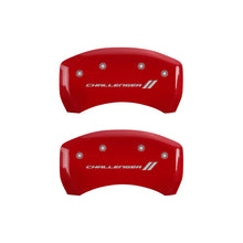 Load image into Gallery viewer, MGP 4 Caliper Covers Engraved Front &amp; Rear With stripes/Challenger Red finish silver ch Caliper Covers MGP
