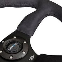 Load image into Gallery viewer, NRG Reinforced Steering Wheel (350mm / 2.5in. Deep)Blk Alcantara Comfort Grip w/4mm Matte Blk Spokes Steering Wheels NRG
