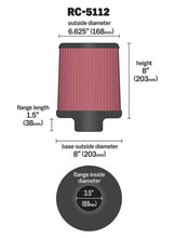 Load image into Gallery viewer, K&amp;N Filter Universal Rubber Filter 3.5in Flange 6.625in Top 8in Height Center Hole Air Filters - Universal Fit K&amp;N Engineering   

