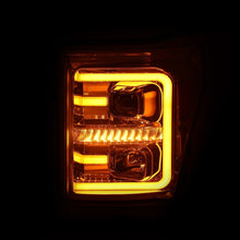 Load image into Gallery viewer, ANZO 11-16 Ford F-250/F-350/F-450 Projector Headlights w/ Plank Style Switchback Chrome w/Amber Headlights ANZO
