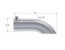 Load image into Gallery viewer, MBRP Universal Tip 3.5in O.D. Turn Down 3.5in inlet 12 length Steel Tubing MBRP
