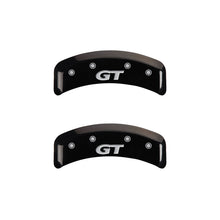 Load image into Gallery viewer, MGP 4 Caliper Covers Engraved Front Mustang Engraved Rear SN95/GT Black finish silver ch Caliper Covers MGP
