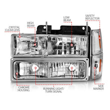 Load image into Gallery viewer, ANZO 88-98 Chevrolet C1500 Crystal Headlights Chrome w/ Signal and Side Marker Lights Headlights ANZO
