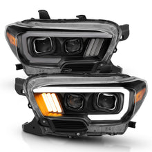 Load image into Gallery viewer, ANZO 2016-2017 Toyota Tacoma Projector Headlights w/ Plank Style Design Black/Amber w/ DRL Headlights ANZO
